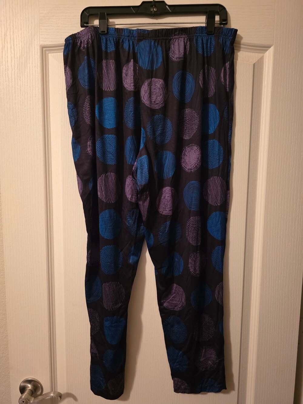 Lily by Firmiana Lounge Pants Size 3X/4X Black Blue Purple Polka Dot